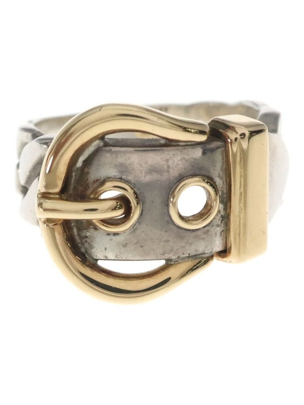 Hermes Boucles Sellier Ring Gold Silver 18k